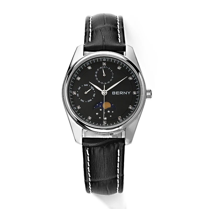 BERNY Men’s Moon Phase Quartz Watch