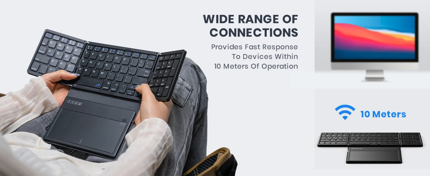 Foldable Portable Bluetooth Keyboard with Touchpad for Windows/iOS/Android by Snagg A Wireless Keyboard