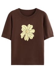 Autumn 2025 Floral Knit Casual Blouse