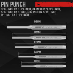 16 Pcs Precision Punch & Chisel Set – Taper, Pin, Center Punch & Cold Chisels with Roll Pouch