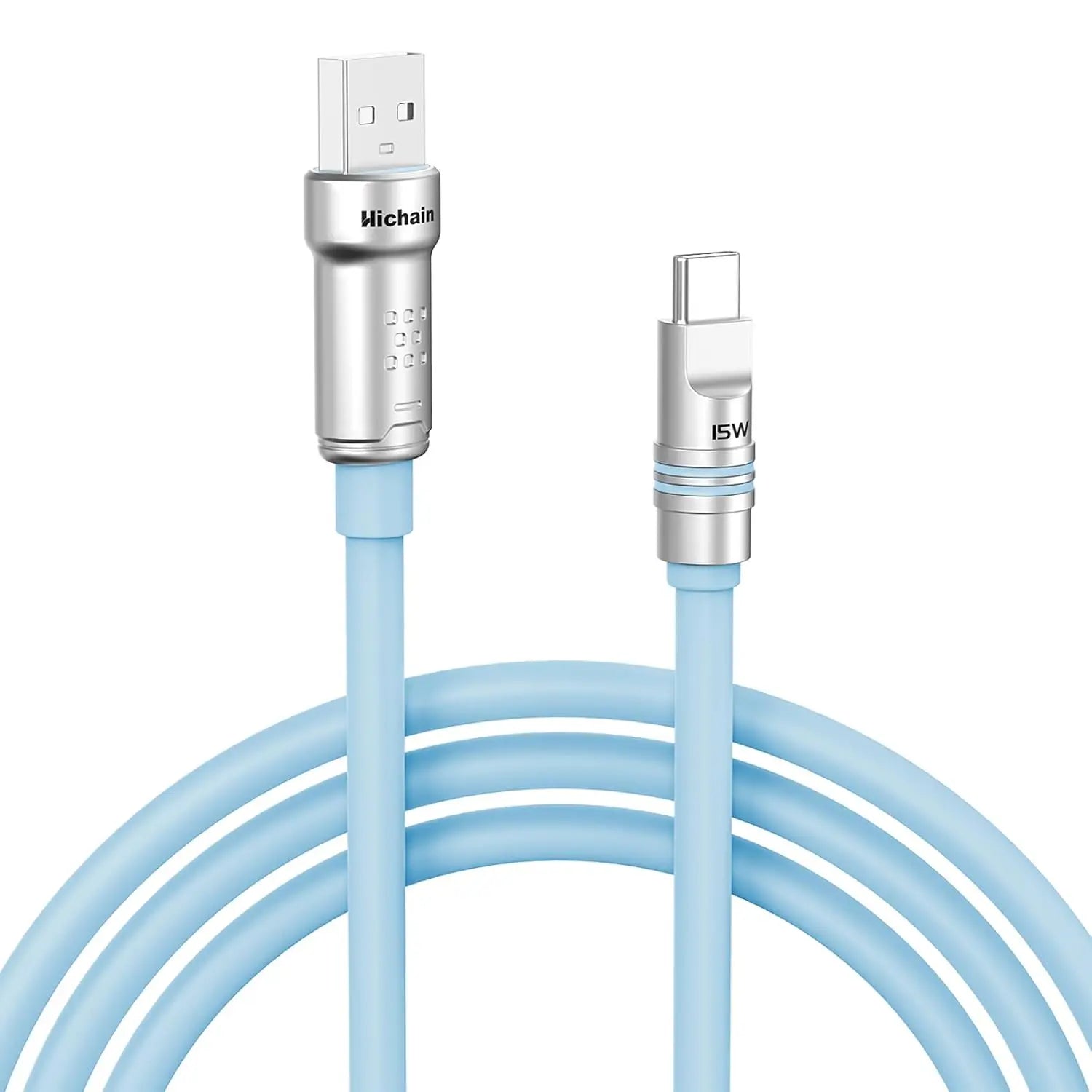USB-A to USB-C Fast Charging Cable 15W 3A | Liquid Silicone Soft Cable 1.2M/2M for Samsung Xiaomi Huawei