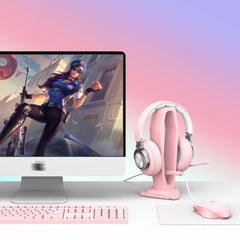 RGB Desktop Headphone Stand Detachable Mouse Cable Hook & Wire Organizer by Snagg A Headset Holder