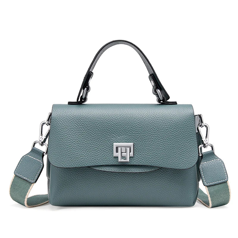 Genuine Leather Envelope Top-Handle Bag – Simple Luxury Women's Shoulder & Small Crossbody Handbag
