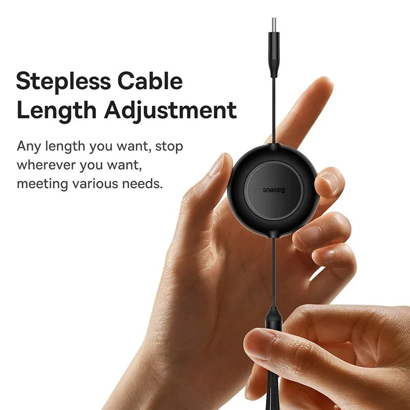 Retractable 100W 3-in-1 Fast Charging Cable by Snagg A Charging Cable