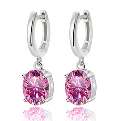 Oval Moissanite Drop Earrings