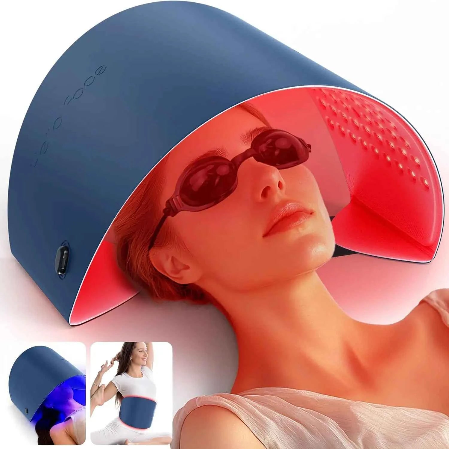 Portable Red Infrared Blue LED Light Therapy Face Mask