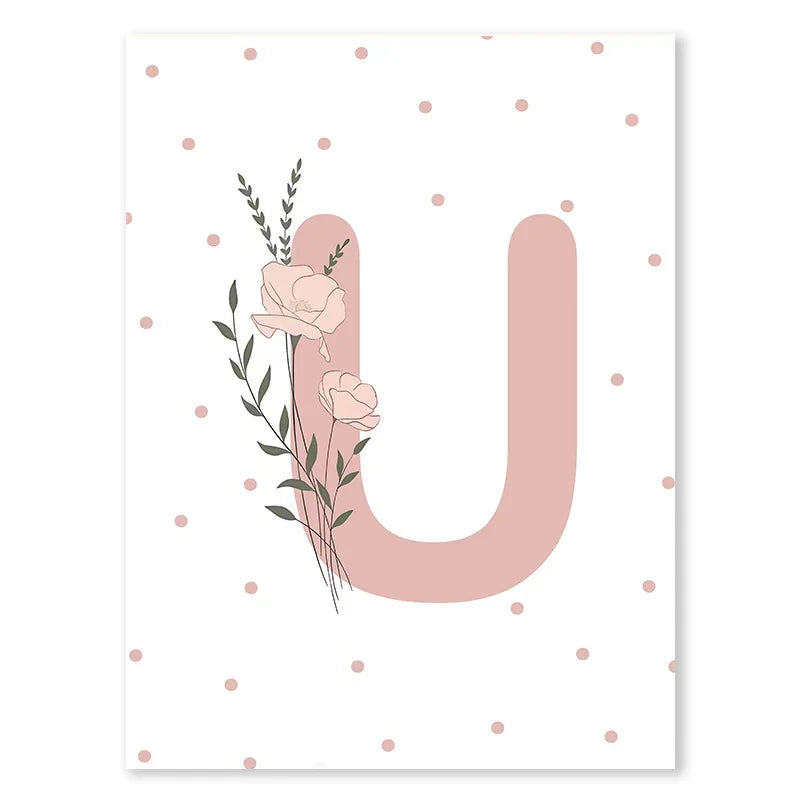 Pink Butterfly And Letters Wall Art by Snagg A Print