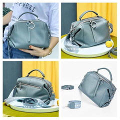 Genuine Cowhide Leather Pillow Bag – Women's Designer Crossbody & Top Handle Shoulder Satchel Shopper