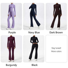 Women's Long Sleeve Workout Suit | Quick-Dry Gym Bra & Short Tracksuit Running Yoga Clothes Set