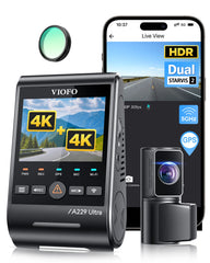 4K Front + 4K Rear Dual Dash Cam | Dual Sony STARVIS 2 Night Vision & Voice Control