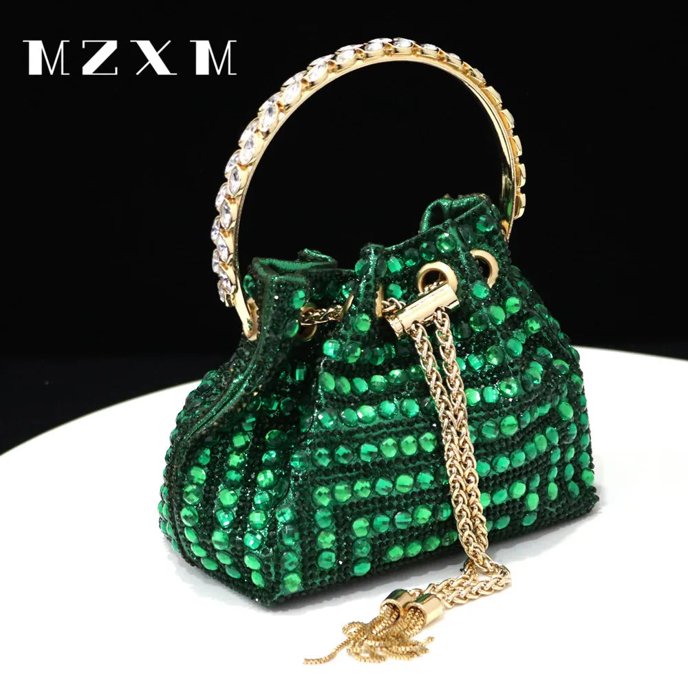 Rhinestone Bucket Design Evening Bag