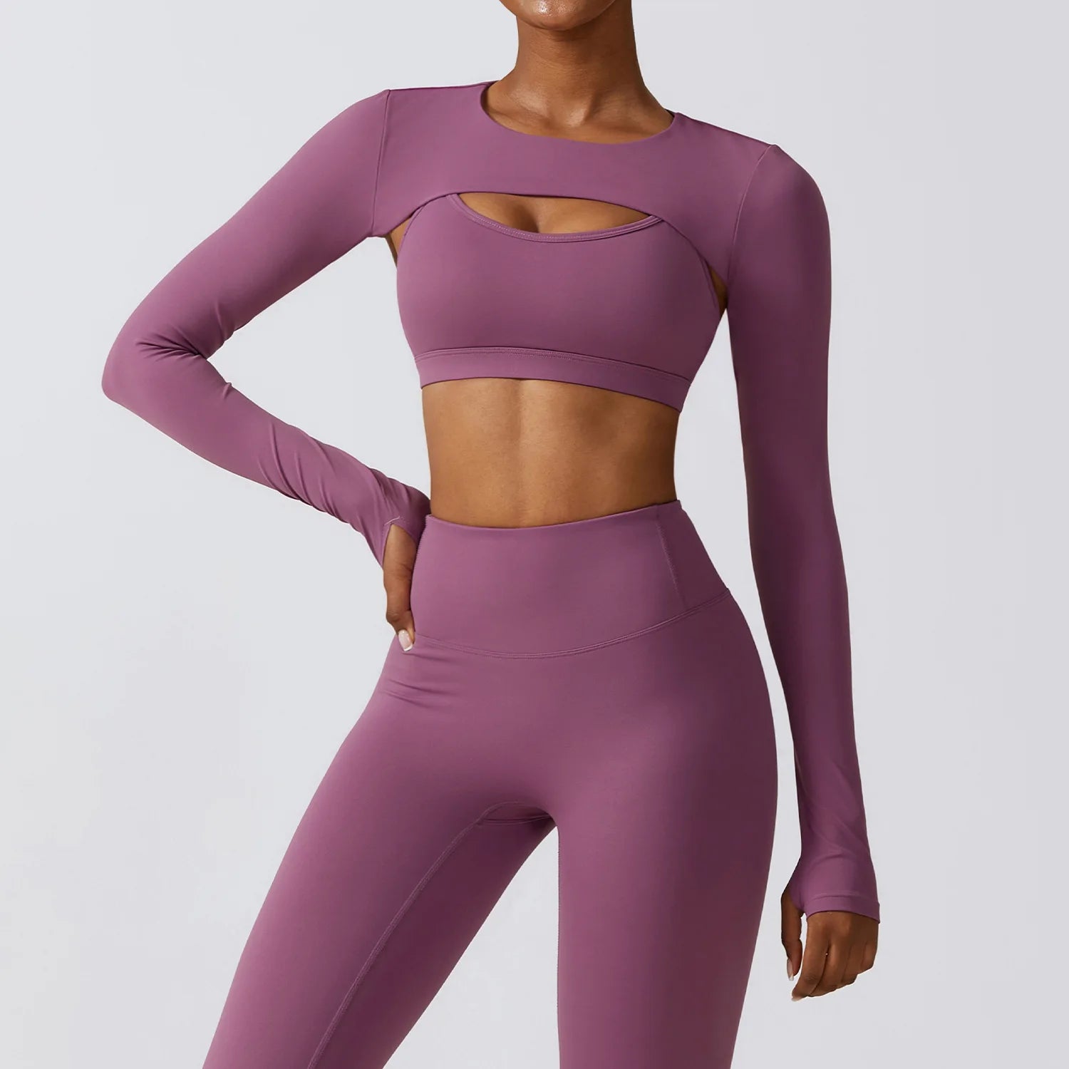 Women's Long Sleeve Shawl Yoga Camisole | Push-Up Nude Fitness Gym Workout Running Sports Top