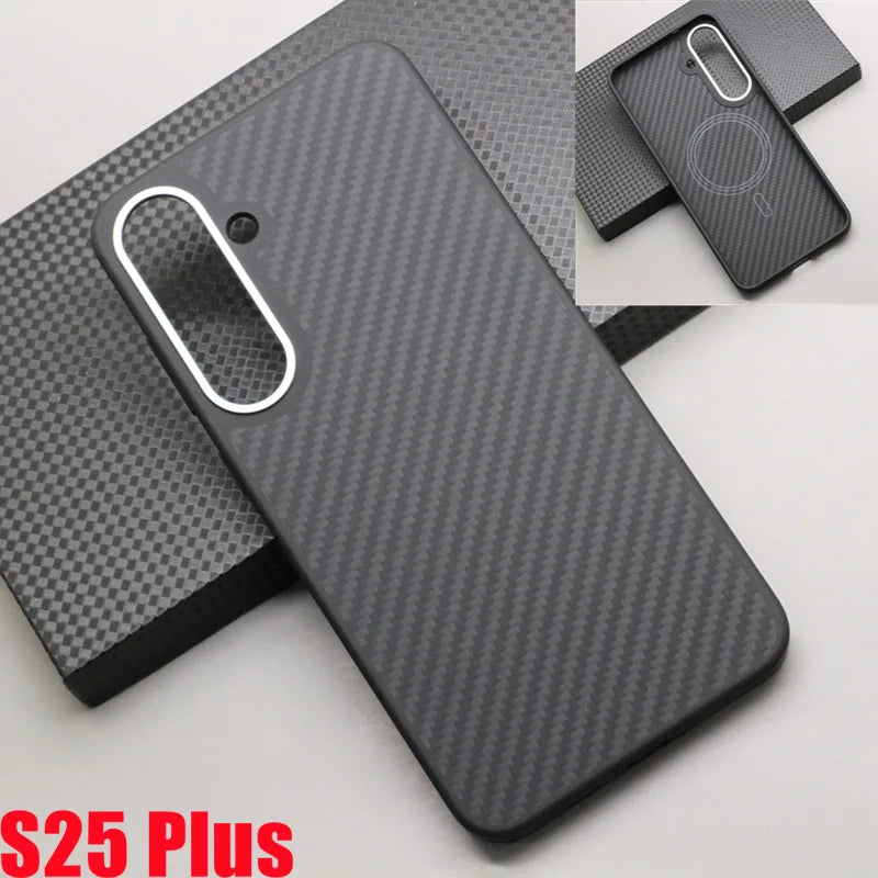 Magsafe Carbon Fiber Pattern Case for Samsung Galaxy S25 / Ultra / Plus by Snagg A Phone Case