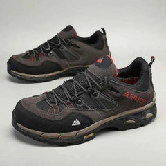 Men's Suede Leather Hiking Shoes – Non-Slip Low-Cut Trekking Shoes with Cotton Lining