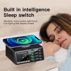 110W 8-Port USB Charging Station | 15W Wireless + PD 45W QC3.0 USB-C Fast Charger iPhone MacBook Samsung