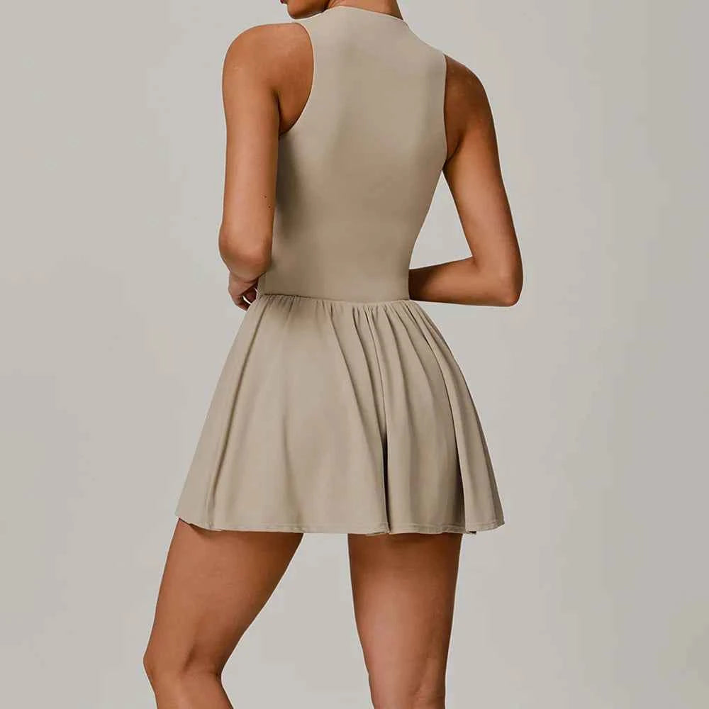 Women's Backless Sports Jumpsuit | Zipper Yoga Romper Sleeveless One-Piece Workout Bodysuit