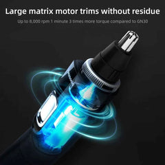 Elite Precision Ear and Nose Hair Trimmer – High-Torque Vacuum Cleaning System & Dual Edge Blade Technology