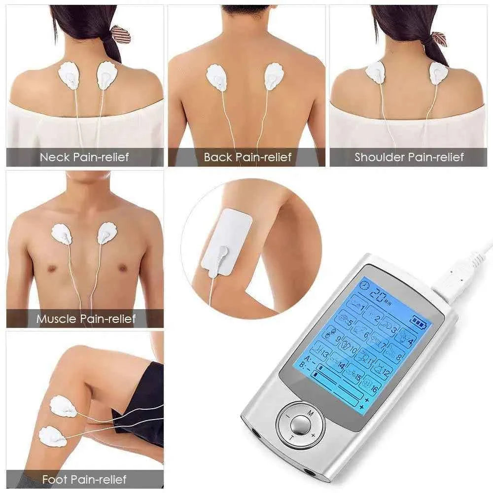 16 Mode TENS & EMS Muscle Stimulator – Portable Dual Channel Therapy Device