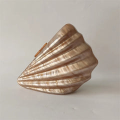 Shell Brown Acrylic Marble Box Clutch