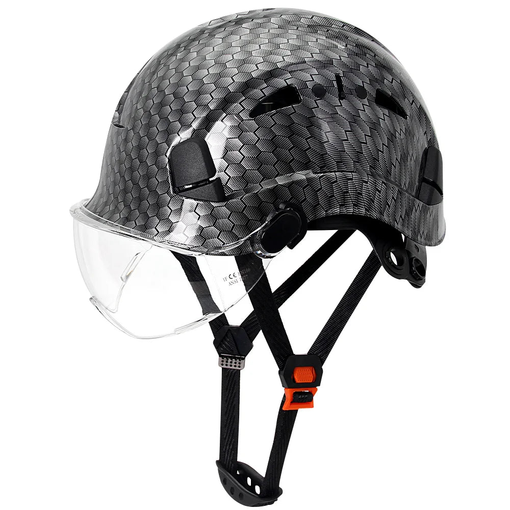 Vented construction safety helmet with built-in visor – image 38