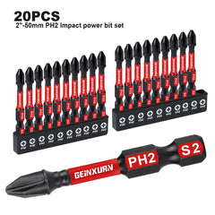 2" Impact Magnetic #2 Phillips Screwdriver Bit Set – S2 Alloy Steel