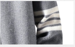 Men’s Baseball Collar Open Cardigan | Korean Style Color-Block Knitwear