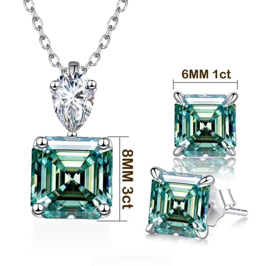 3CT Square Moissanite Jewelry Set - SnaggIt