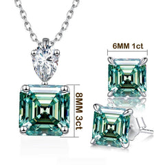 3CT Square Moissanite Jewelry Set - SnaggIt