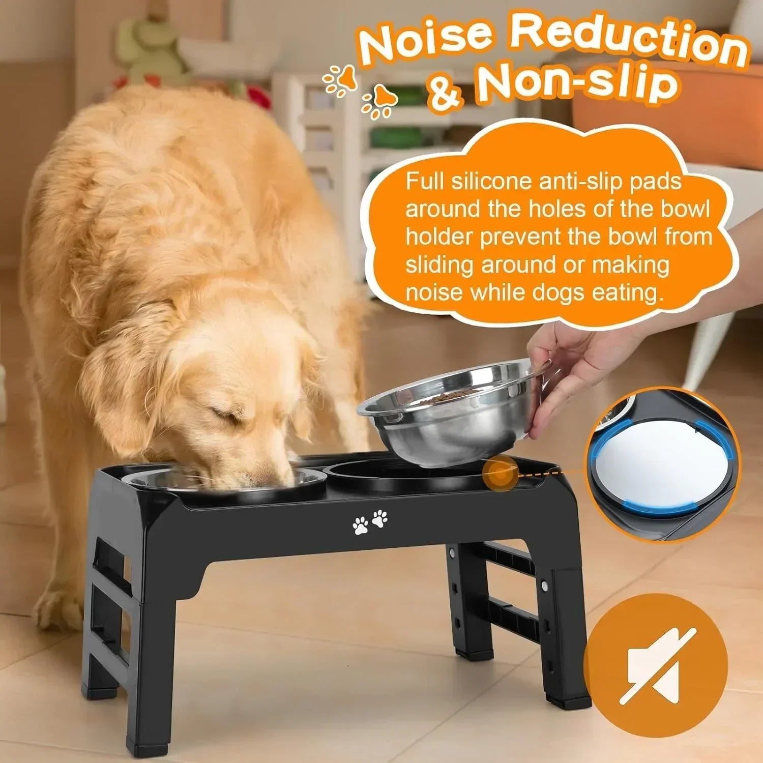 Elevated Adjustable Raised Pet Bowl Stand by Snagg A Feeder