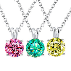 1–3ct Colorful Moissanite Pendant Necklace