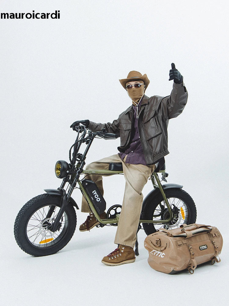 Vintage Black & Brown PU Leather Moto Jacket by Snagg A Jacket