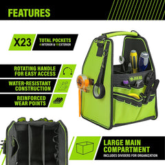 Open Tool Bag with Adjustable Straps