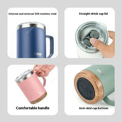 Premium Insulated Coffee Mug Wood Grain Base Office by Snagg A Cup