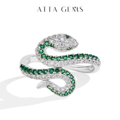 Snake-Shaped Full Moissanite Ring