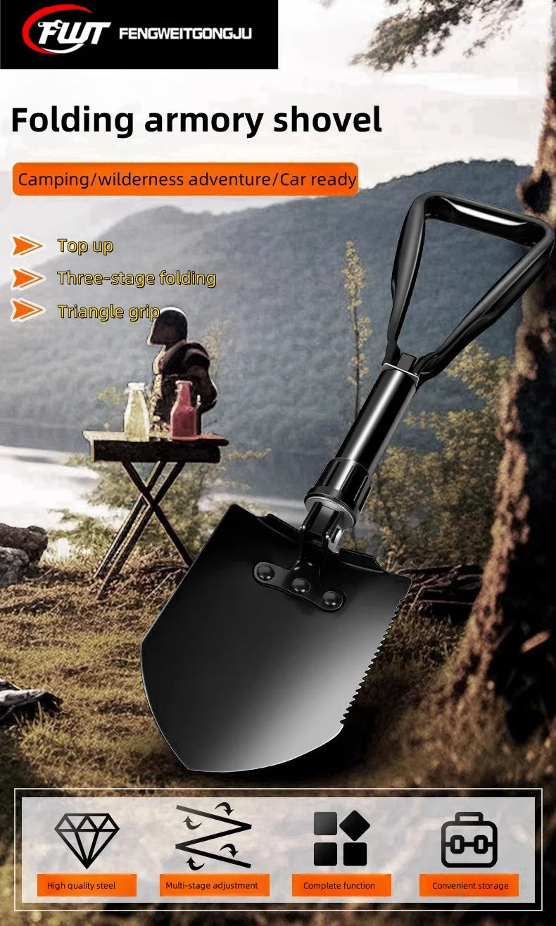 Military-Grade Folding Survival Shovel