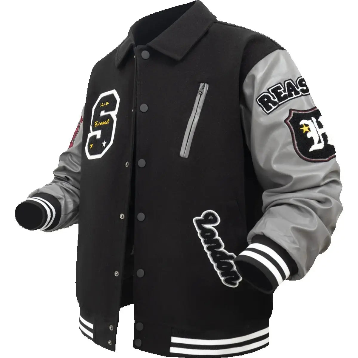 Men’s Vintage Letter Embroidery Bomber Jacket by Snagg A Jacket