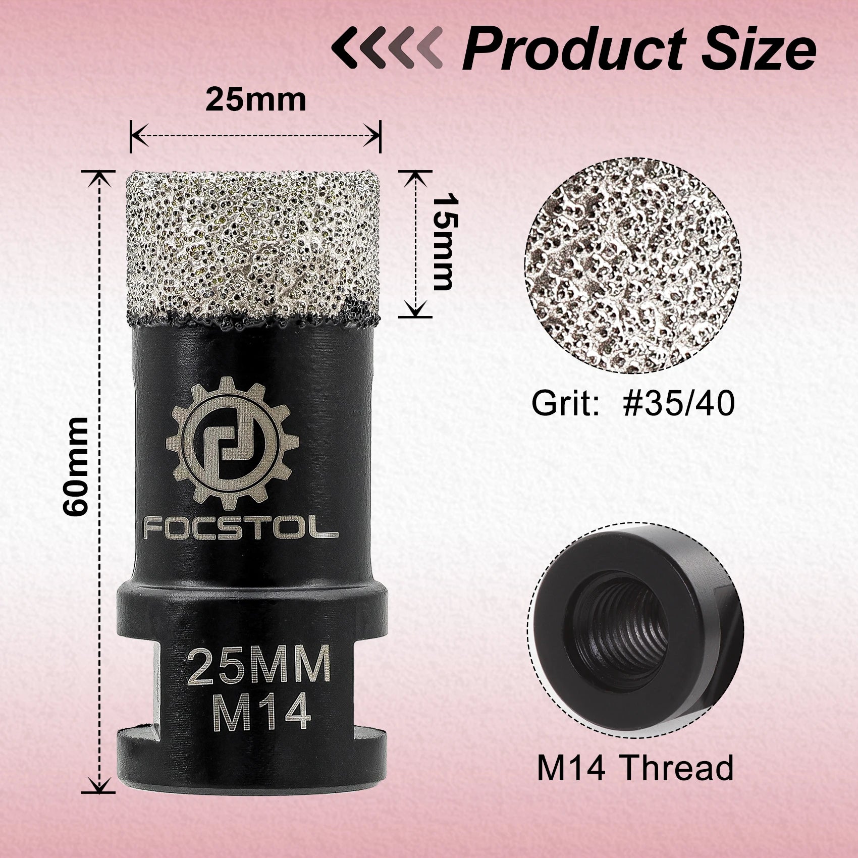 M14 Thread Diamond Core Drill Bit 6–125mm | Tile Hole Saw for Ceramic Marble Granite CE Certified