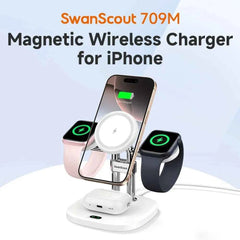 Apple 3-in-1 Magnetic Wireless Charger Stand | iPhone 17 16 15 Apple Watch 11 10 Ultra AirPods