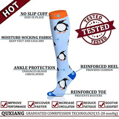 Unisex Compression Socks 20–30 mmHg Graduated Support for Nurses, Runners & Travel