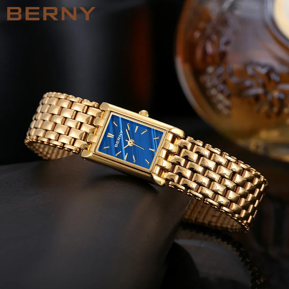 BERNY Women’s Rectangle Gold Quartz Watch