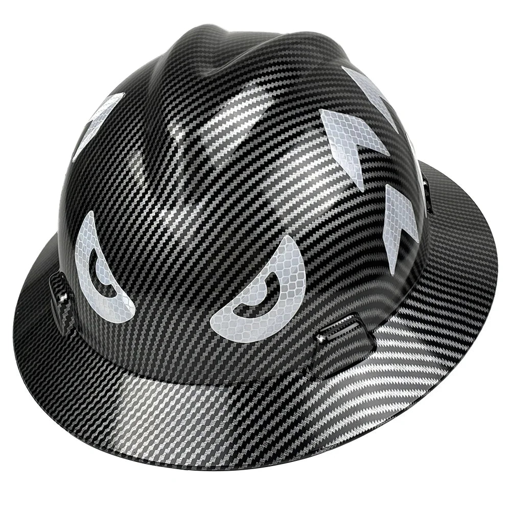 Full brim construction safety helmet with reflective stickers – image 11
