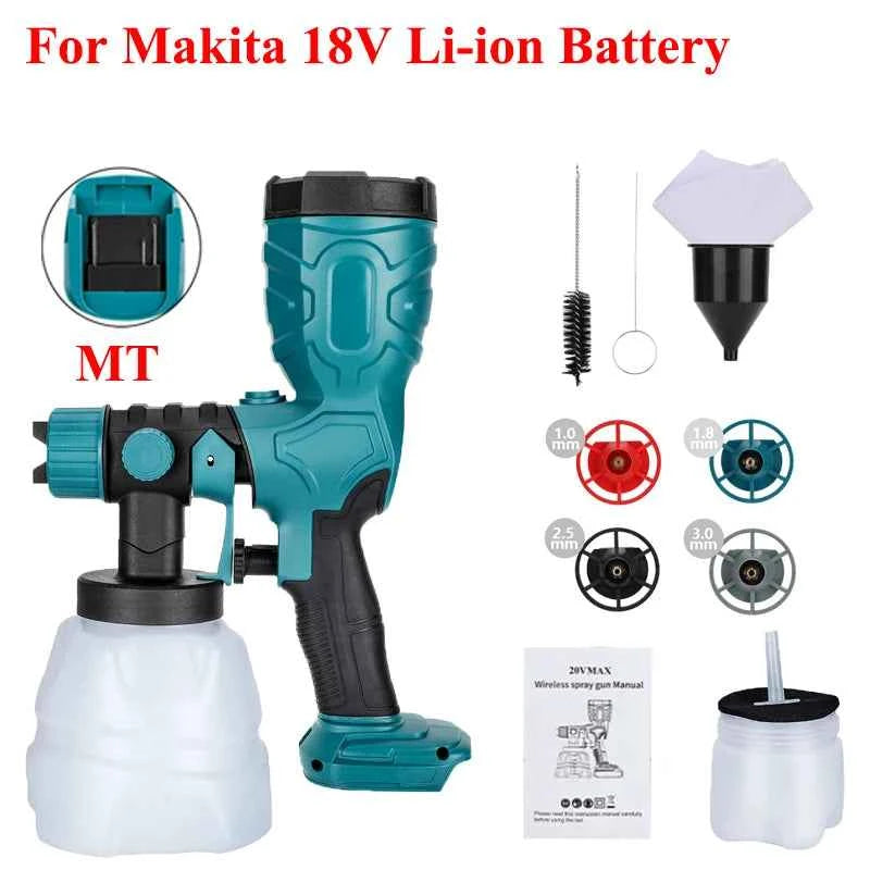 Cordless HVLP Paint Sprayer – 300W Electric Spray Gun for 18V/20V Batteries