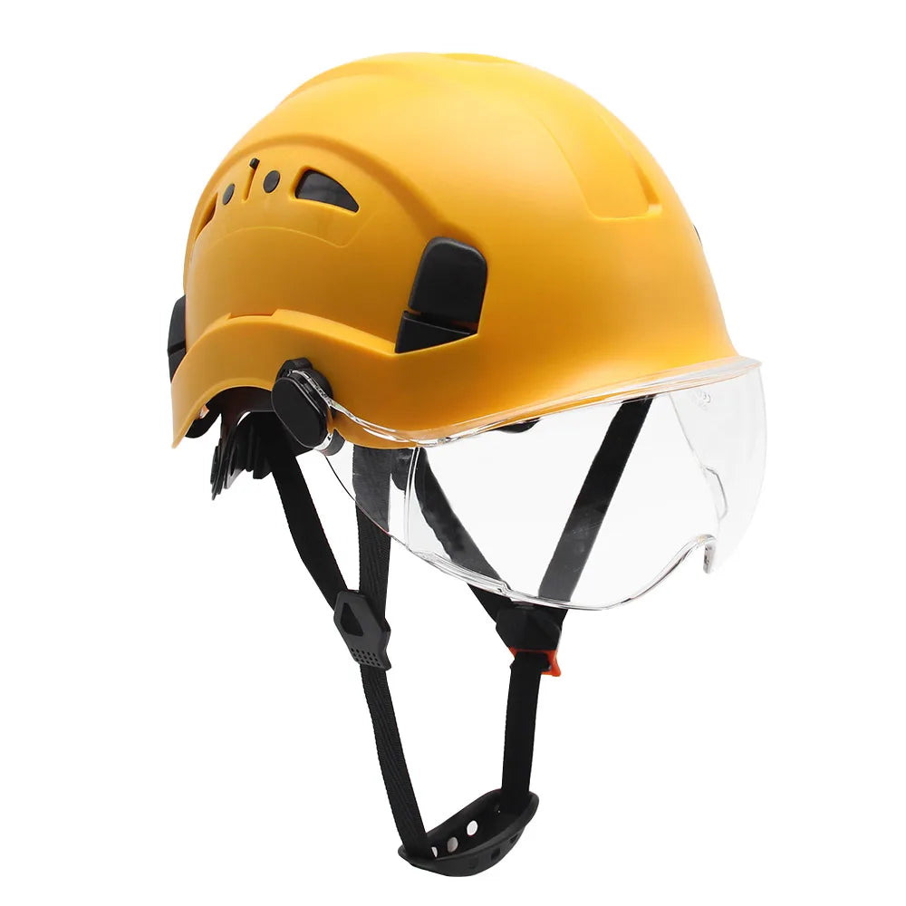 Vented construction safety helmet with built-in visor – image 11