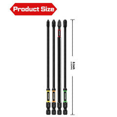 13 Pcs Professional Impact Phillips Screwdriver Bit Set | 6 Inch Extra Long S2 Steel Bits with Color Coded Organizer