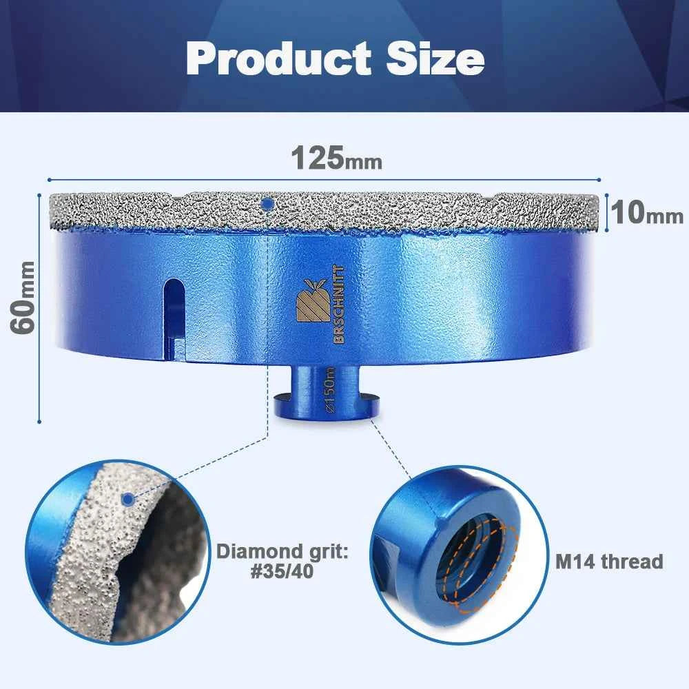 Vacuum Brazed Diamond Core Drill Bit & Heavy Duty Hole Saw for Granite, Porcelain, and Ceramic