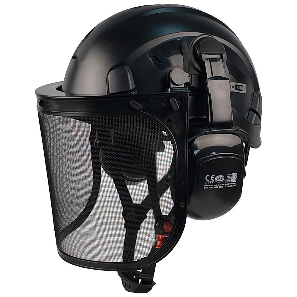 Forestry safety helmet kit with mesh face shield and earmuffs – image 9