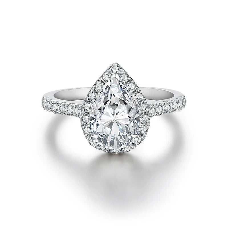 2ct Pear Cut Moissanite Ring
