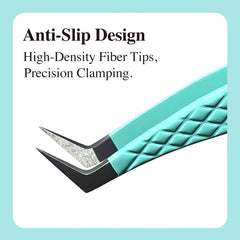 Professional Anti Slip Precision Tweezers – High-Density Fiber-Tip Lash & Brow Tools