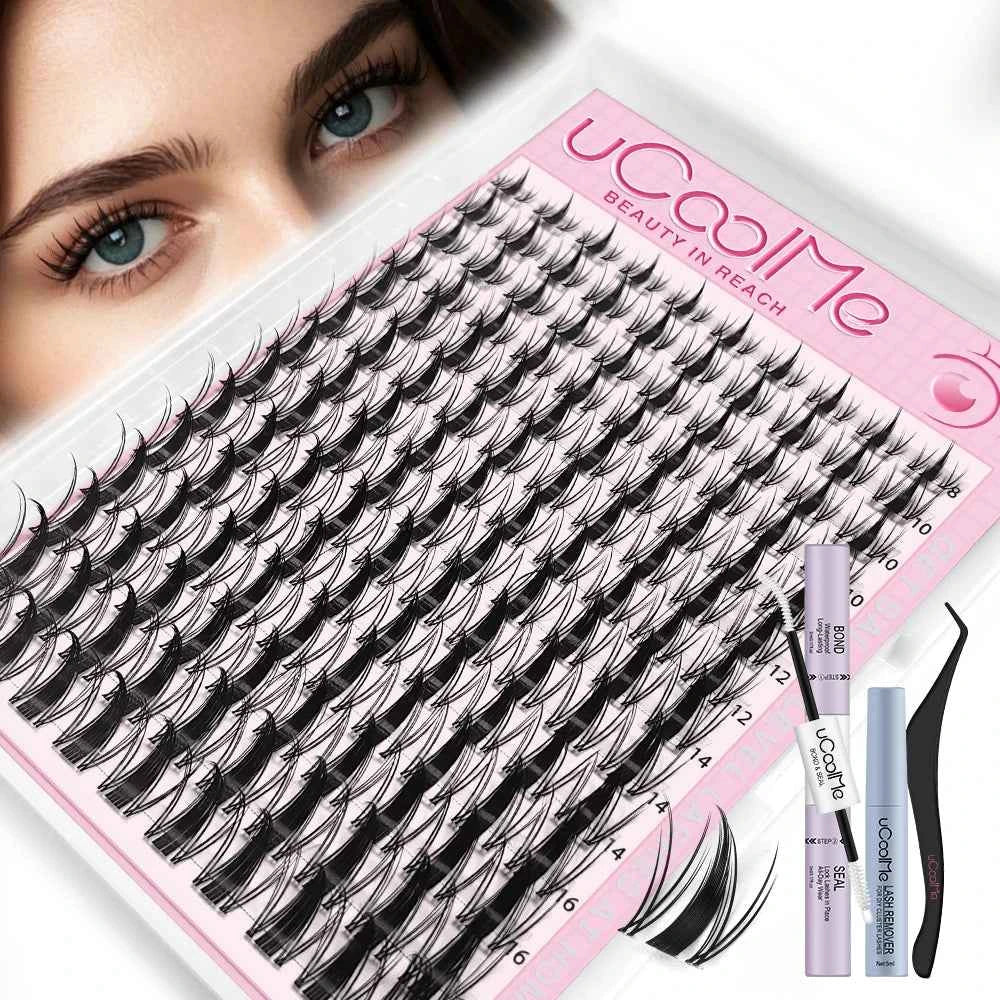 Professional DIY Fairy Manga Lash Cluster Set – 140 Piece Natural Anime Extension Kit