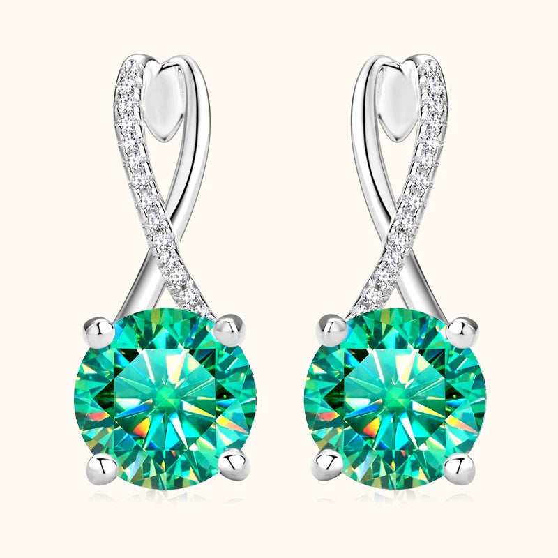4CT Pink Moissanite Earrings